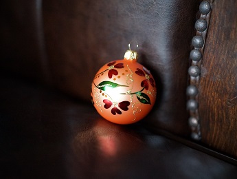 Poland, Orange Christmas Ball Ornaments