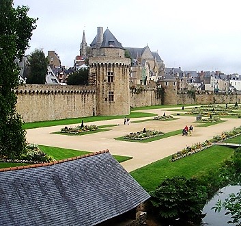 France, Brittany, Vannes, Ramparts and Gardens (Tour du Connétable)