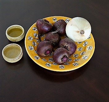 Beets, Onion, Olive Oil, Vinegar