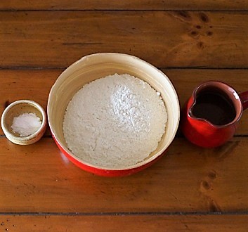 Flour, Baking Powder, Water