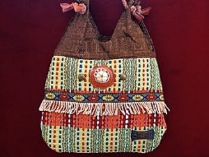 Artisan Handbag Handcrafted in China - Fabric - Red Karawana
