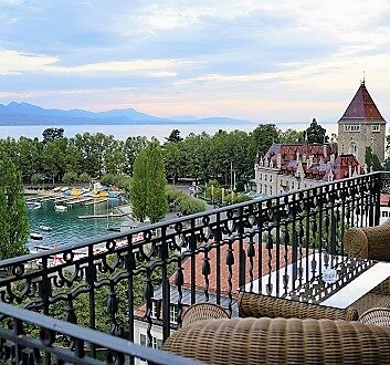 Switzerland, Lausanne, Beau-Rivage Palace, Lake View